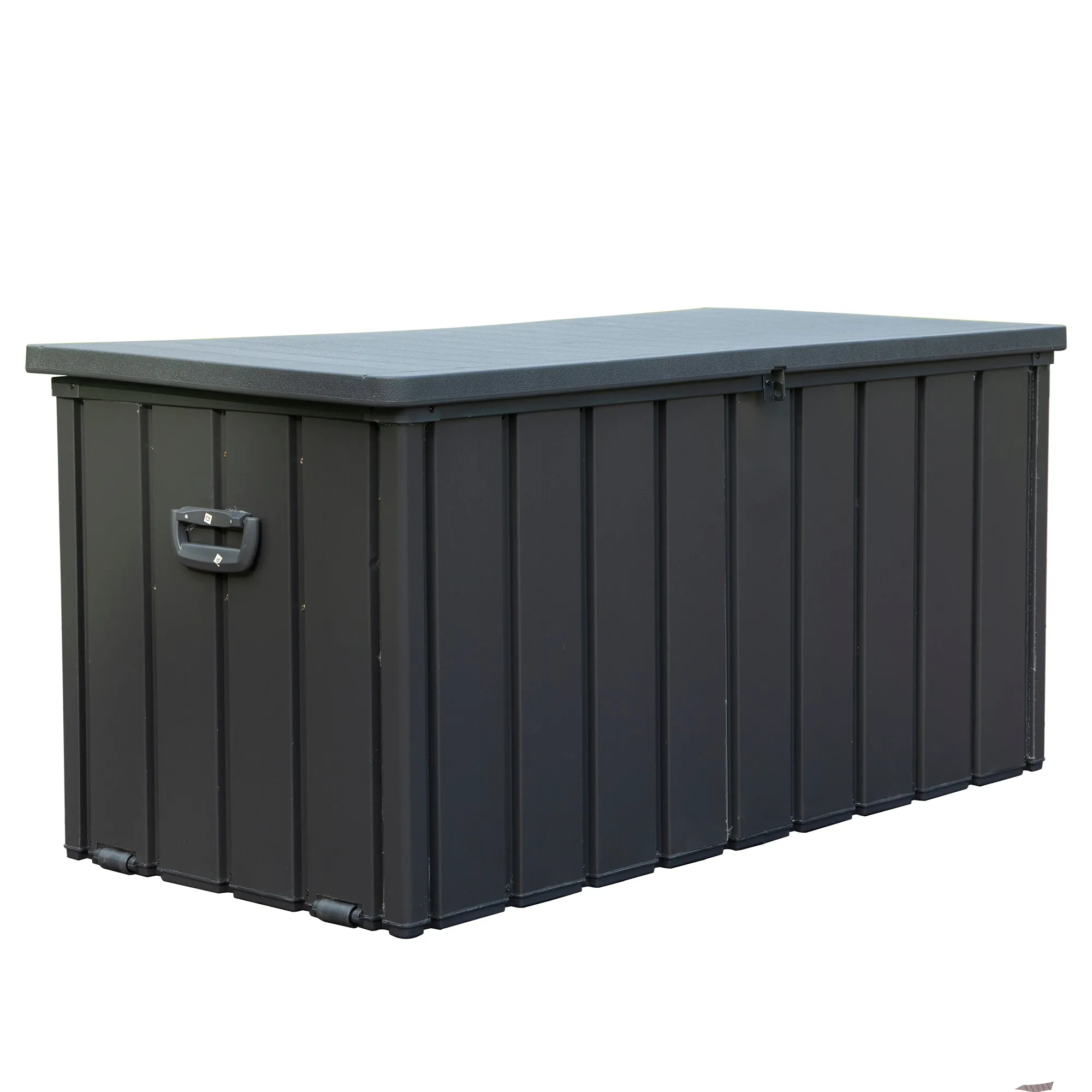 120 Gallon Outdoor Storage Deck Box Waterproof, Large Patio Storage Bin for Outside Cushions, Throw Pillows, Garden Tools, Lockable (Dark Gray)