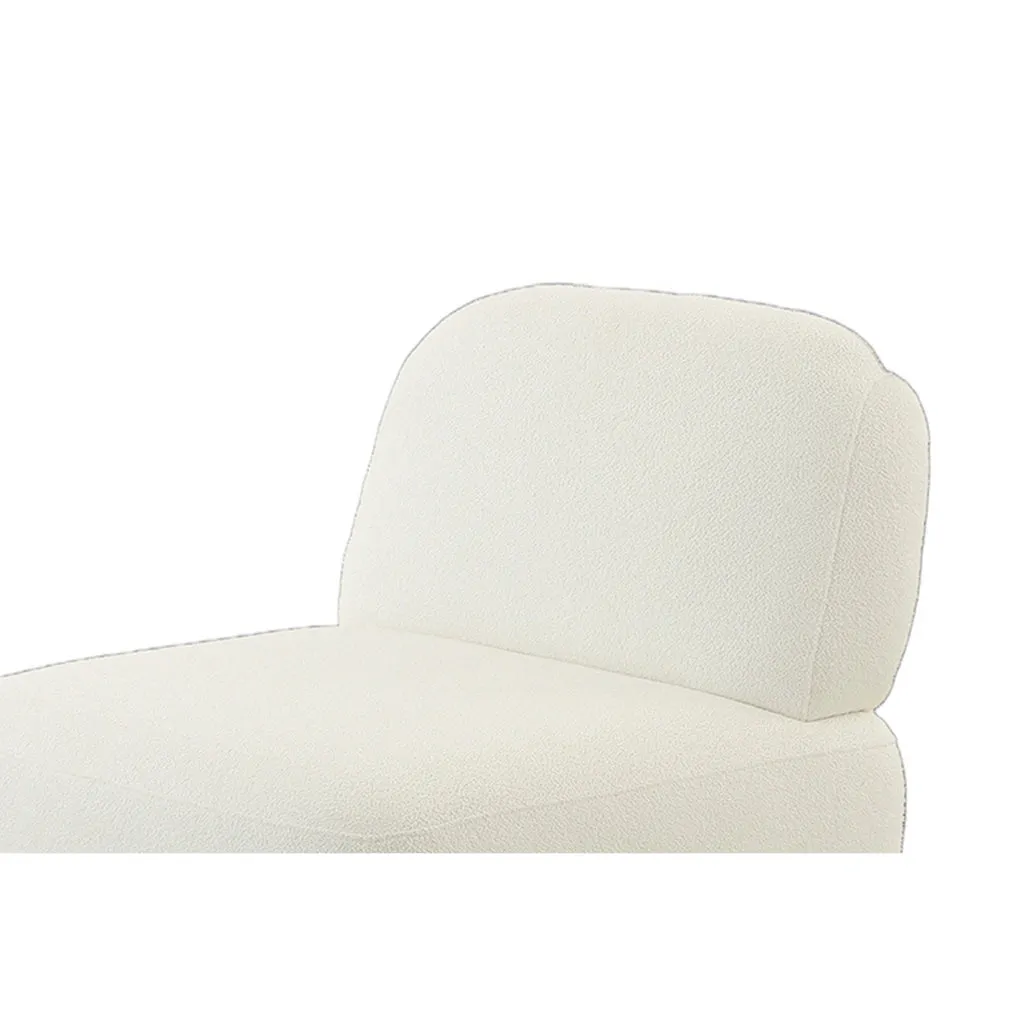 34 Inch Accent Chair, Armless, Softly Padded White Fabric, Solid Wood By Casagear Home