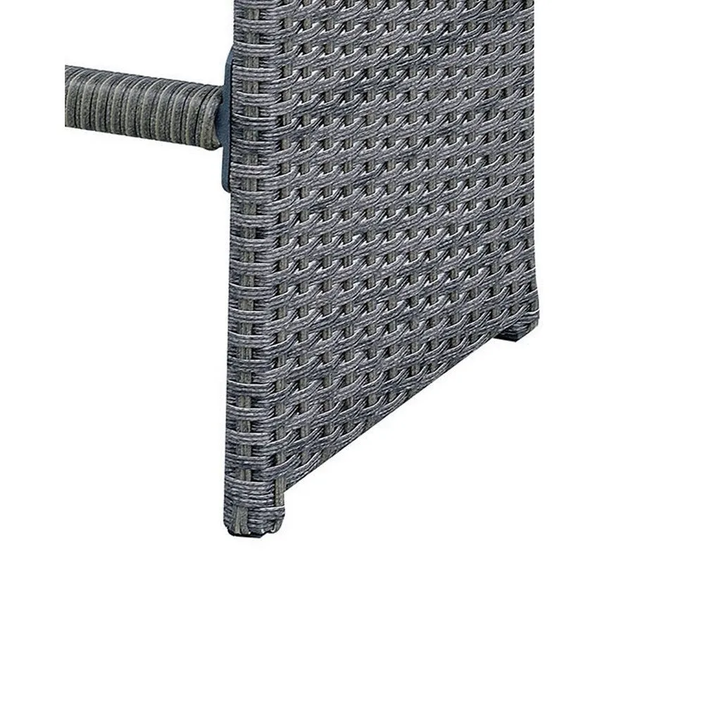 6 Piece Patio Bar Stool In Aluminum Wicker Frame And Padded Fabric Seat, Gray By Casagear Home