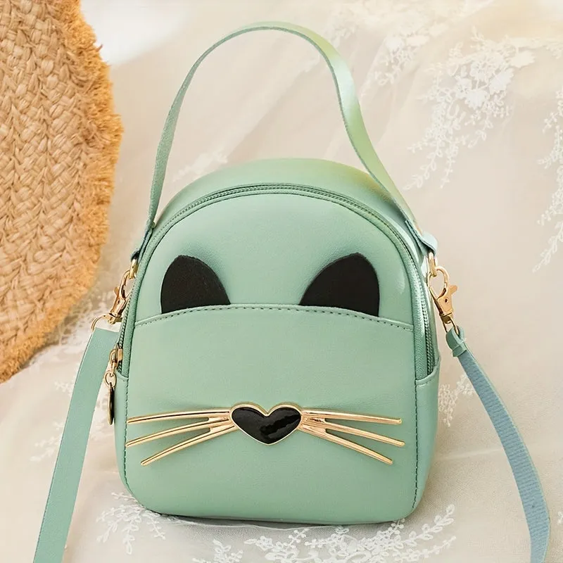 Adorable Cartoon Cat Shoulder Bag for Princesses and Girls