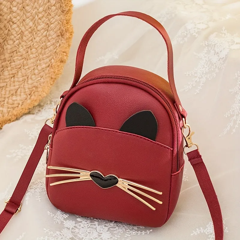 Adorable Cartoon Cat Shoulder Bag for Princesses and Girls