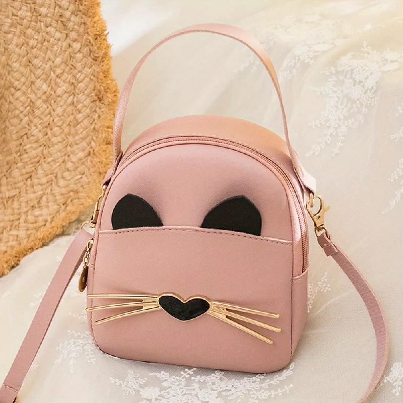 Adorable Cartoon Cat Shoulder Bag for Princesses and Girls