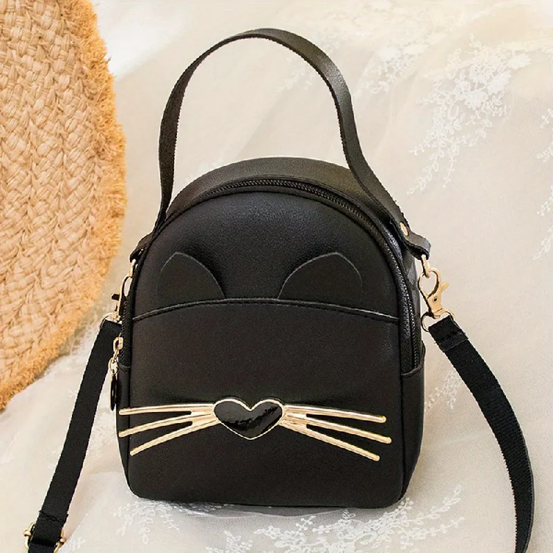 Adorable Cartoon Cat Shoulder Bag for Princesses and Girls