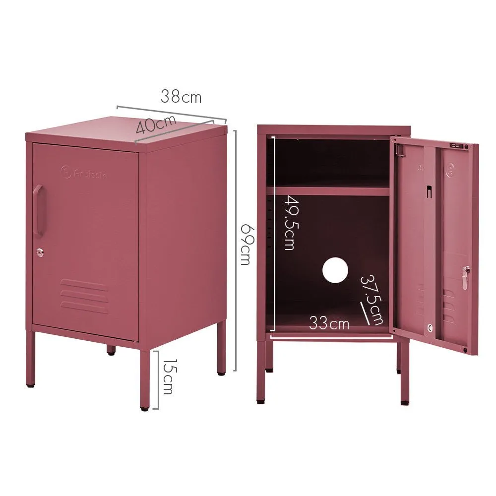 Bedside Table Metal Cabinet - MINI Pink