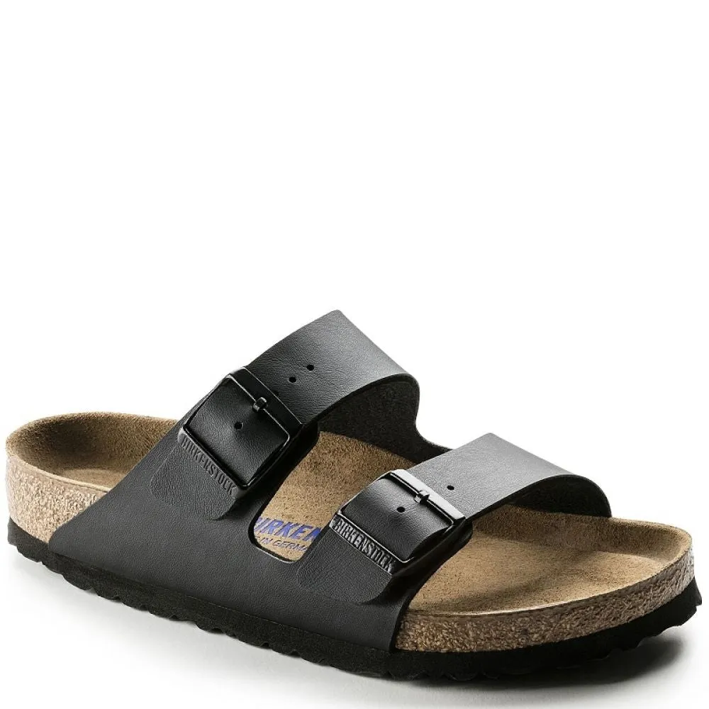 Birkenstock Women's Arizona Softbed Birko-Flor in Black (Narrow Width)