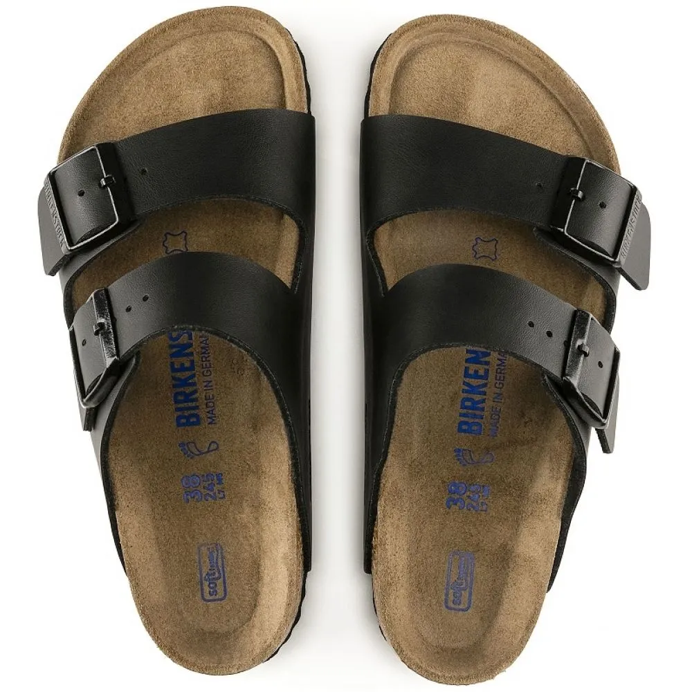 Birkenstock Women's Arizona Softbed Birko-Flor in Black (Narrow Width)