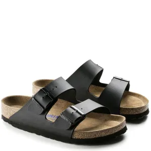 Birkenstock Women's Arizona Softbed Birko-Flor in Black (Narrow Width)