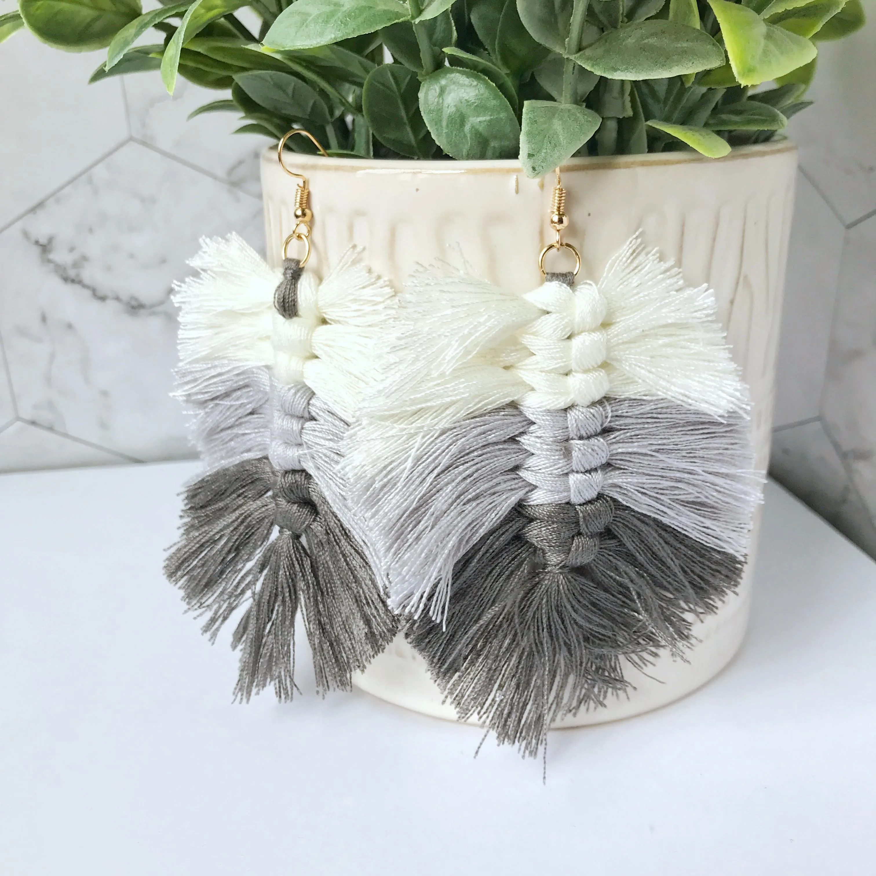 Boho Macrame Statement Earrings