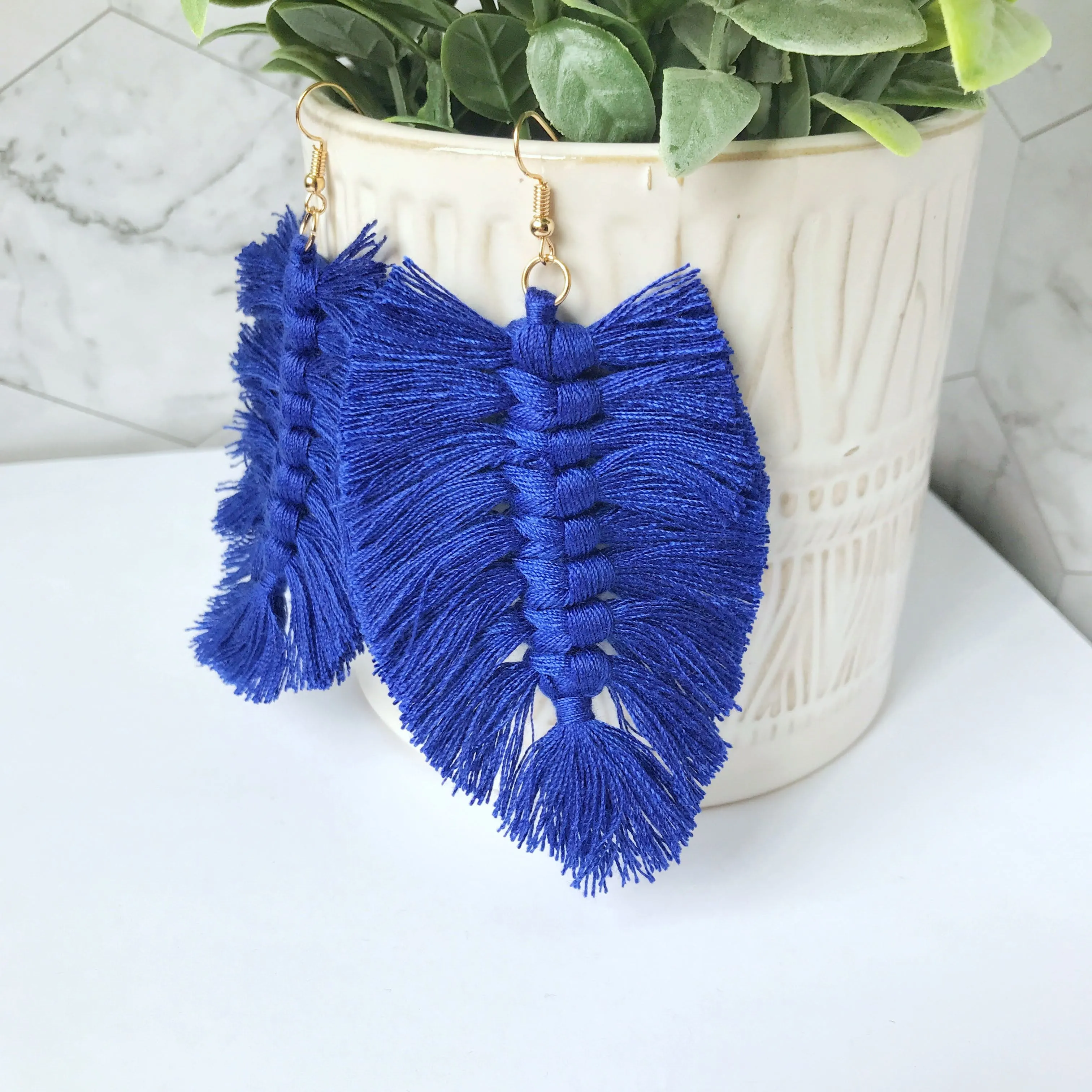 Boho Macrame Statement Earrings