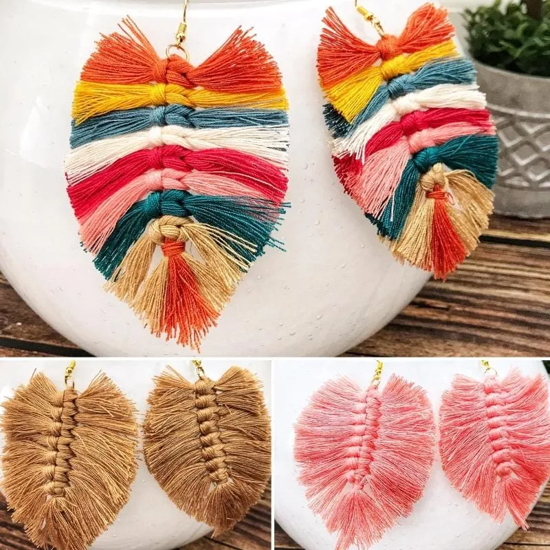 Boho Macrame Statement Earrings