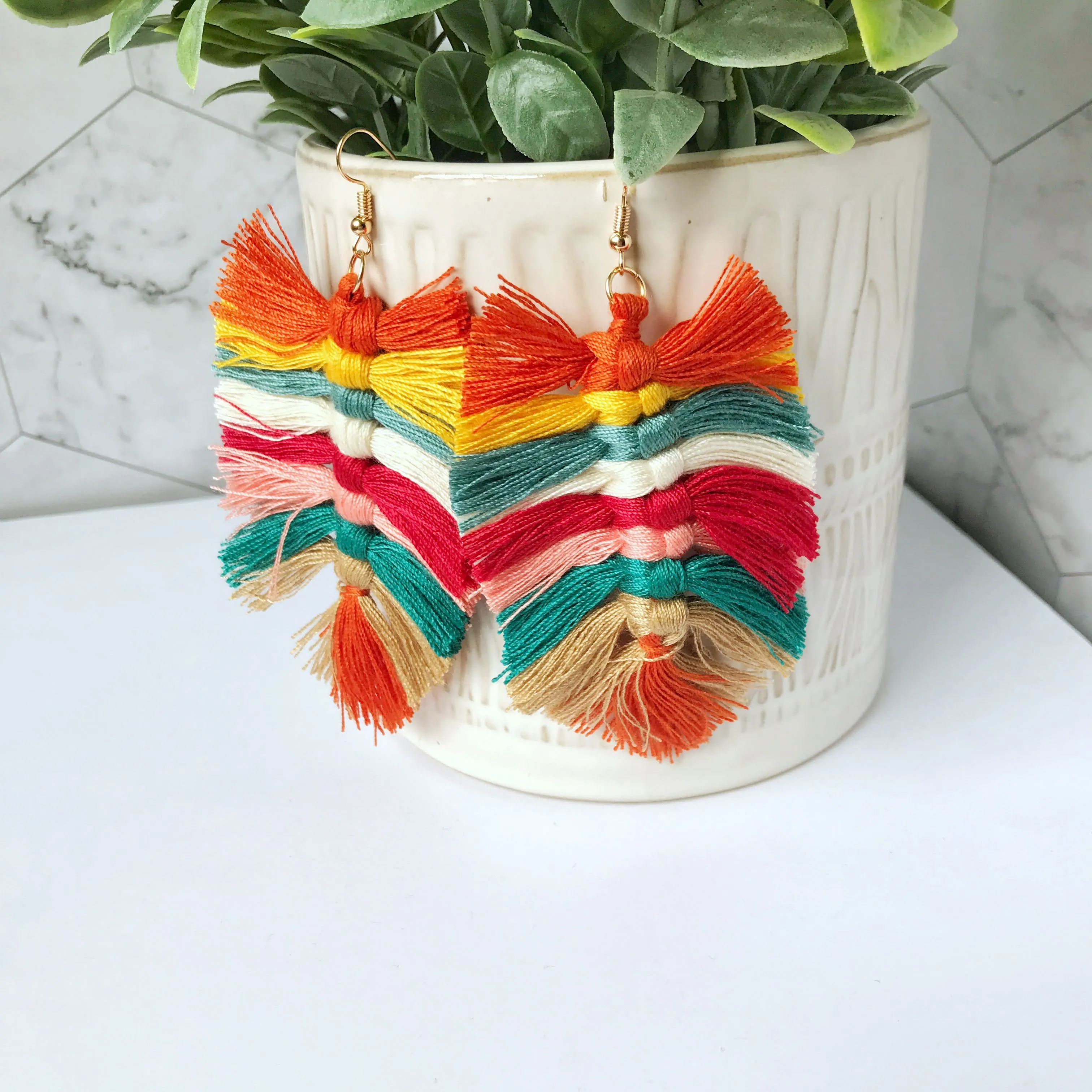 Boho Macrame Statement Earrings