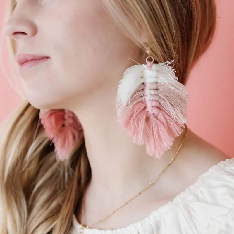 Boho Macrame Statement Earrings