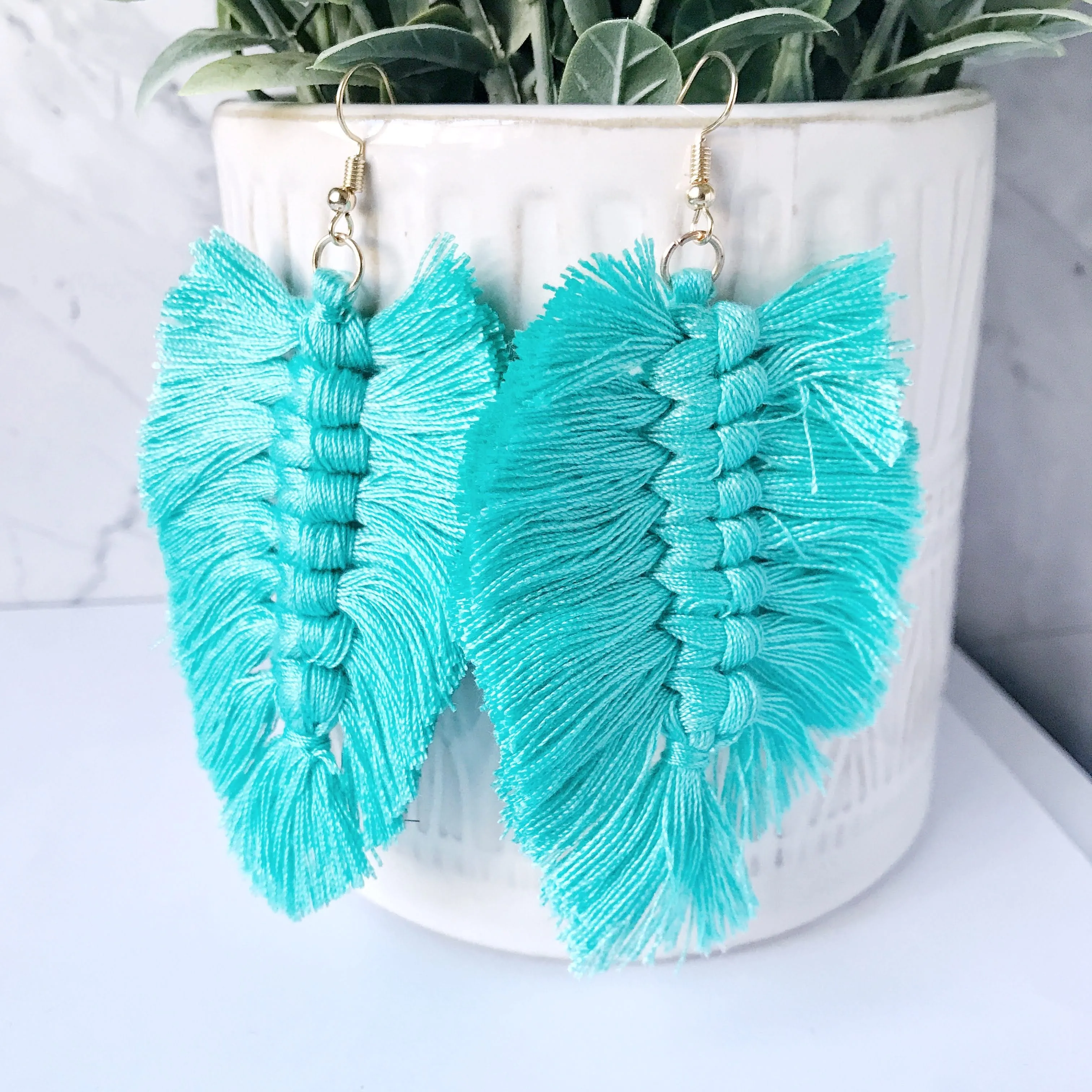 Boho Macrame Statement Earrings