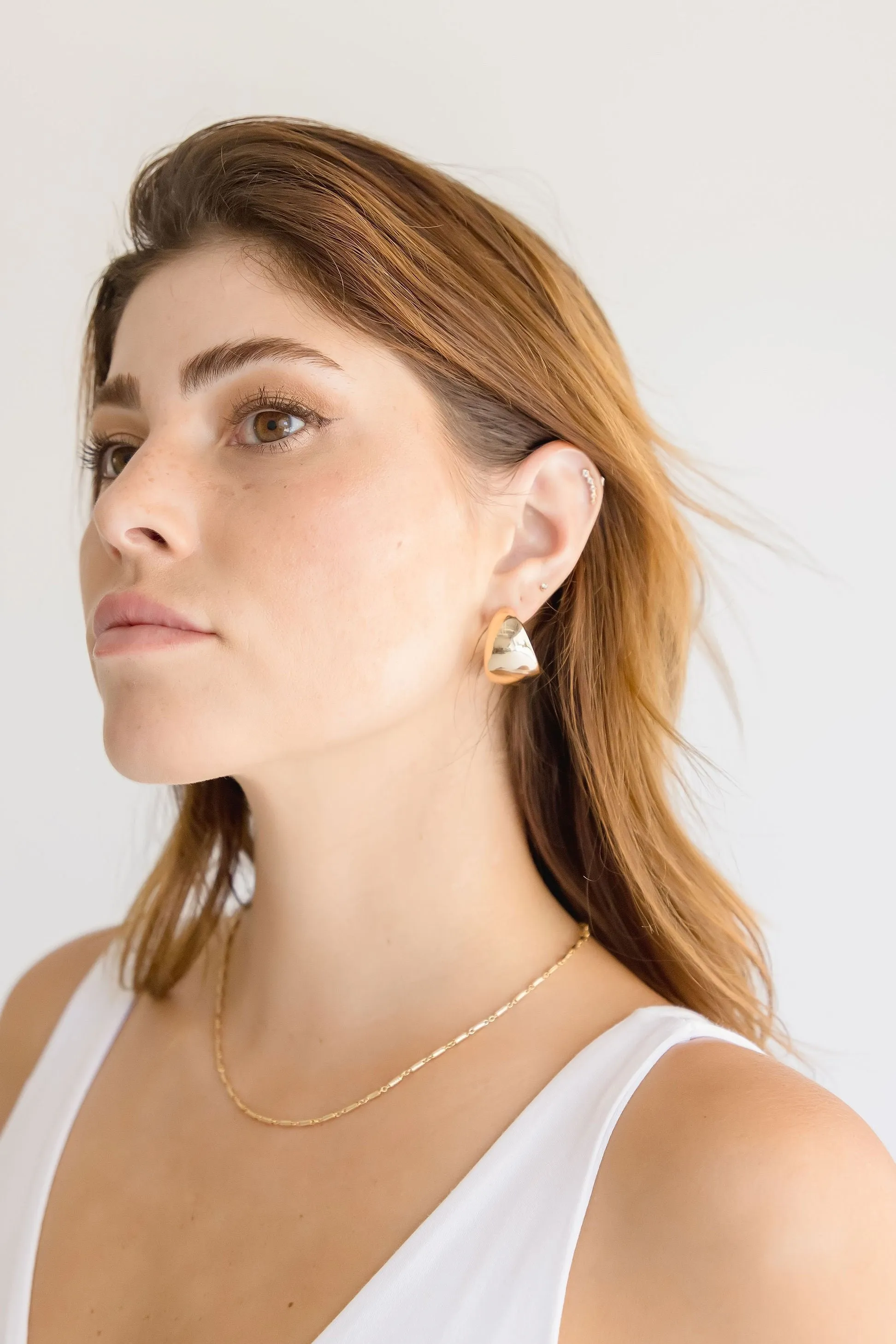 Bristol Chunky Mini Hoop Earrings Gold