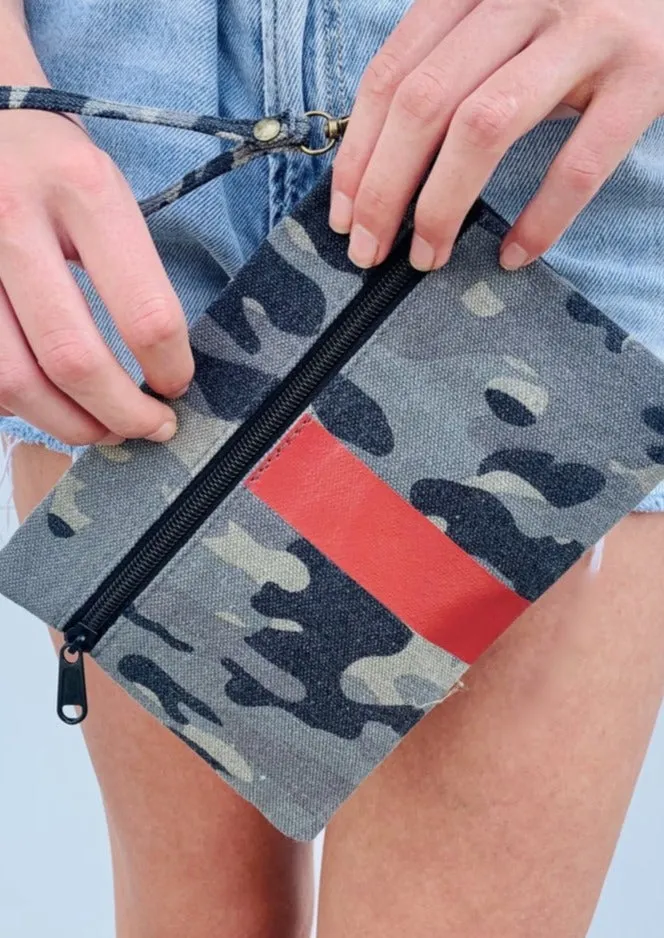 Canvas Clutch Wristlet