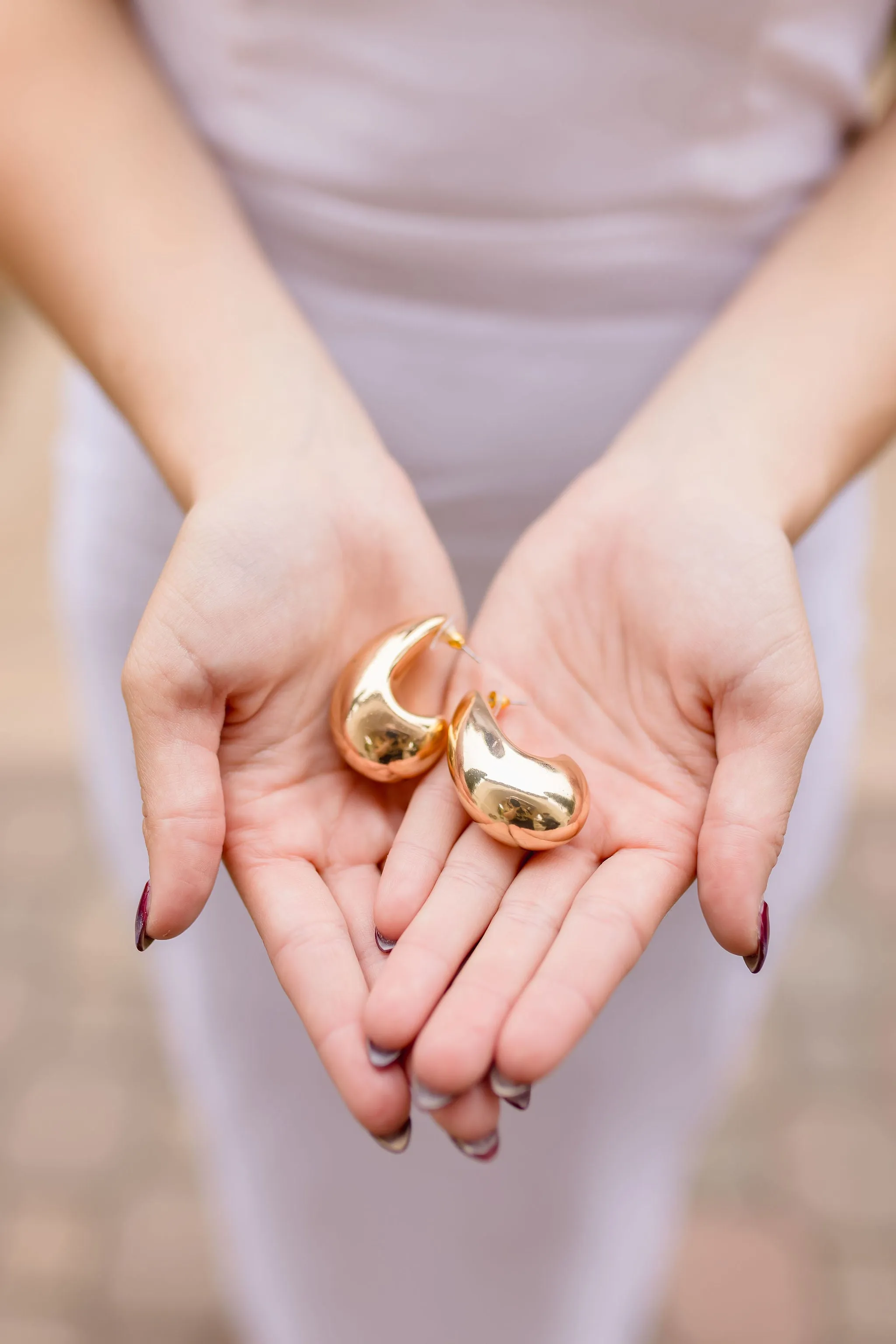 Cassie Oversized Teardrop Earrings Gold