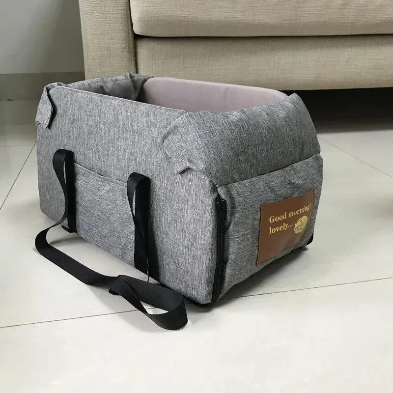 Cozy Portable Pet Travel Bed: Secure Small Dog & Cat Car Seat