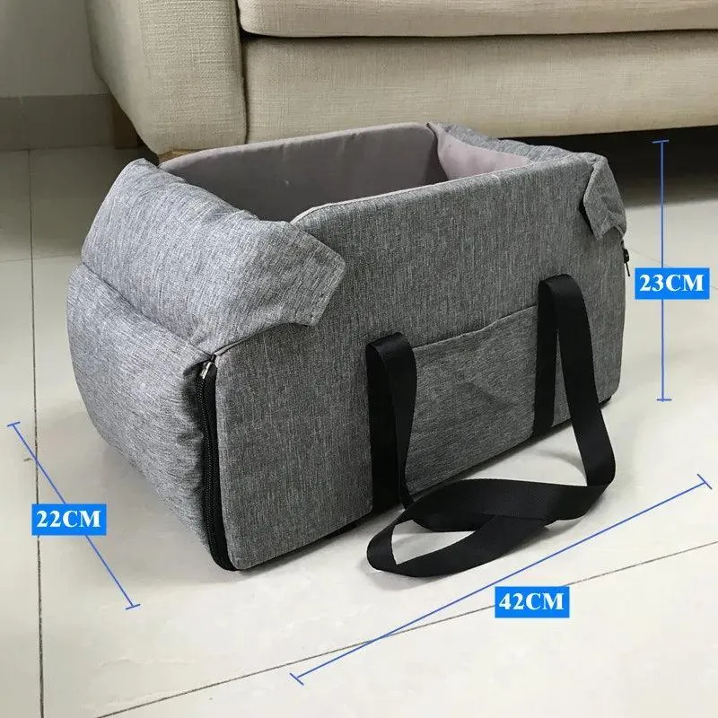 Cozy Portable Pet Travel Bed: Secure Small Dog & Cat Car Seat