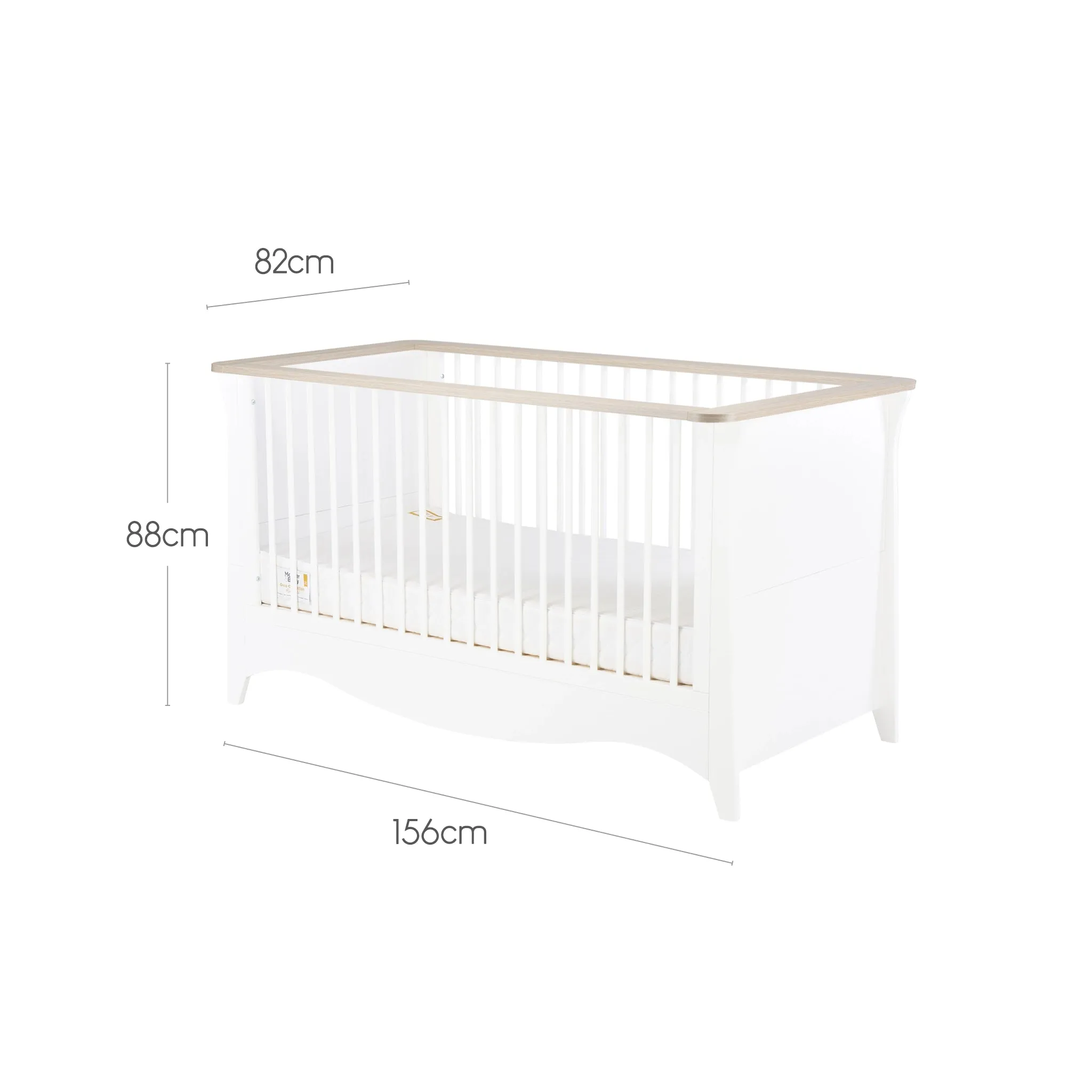 CuddleCo Clara 3 Piece Nursery Furniture Set- White & Ash