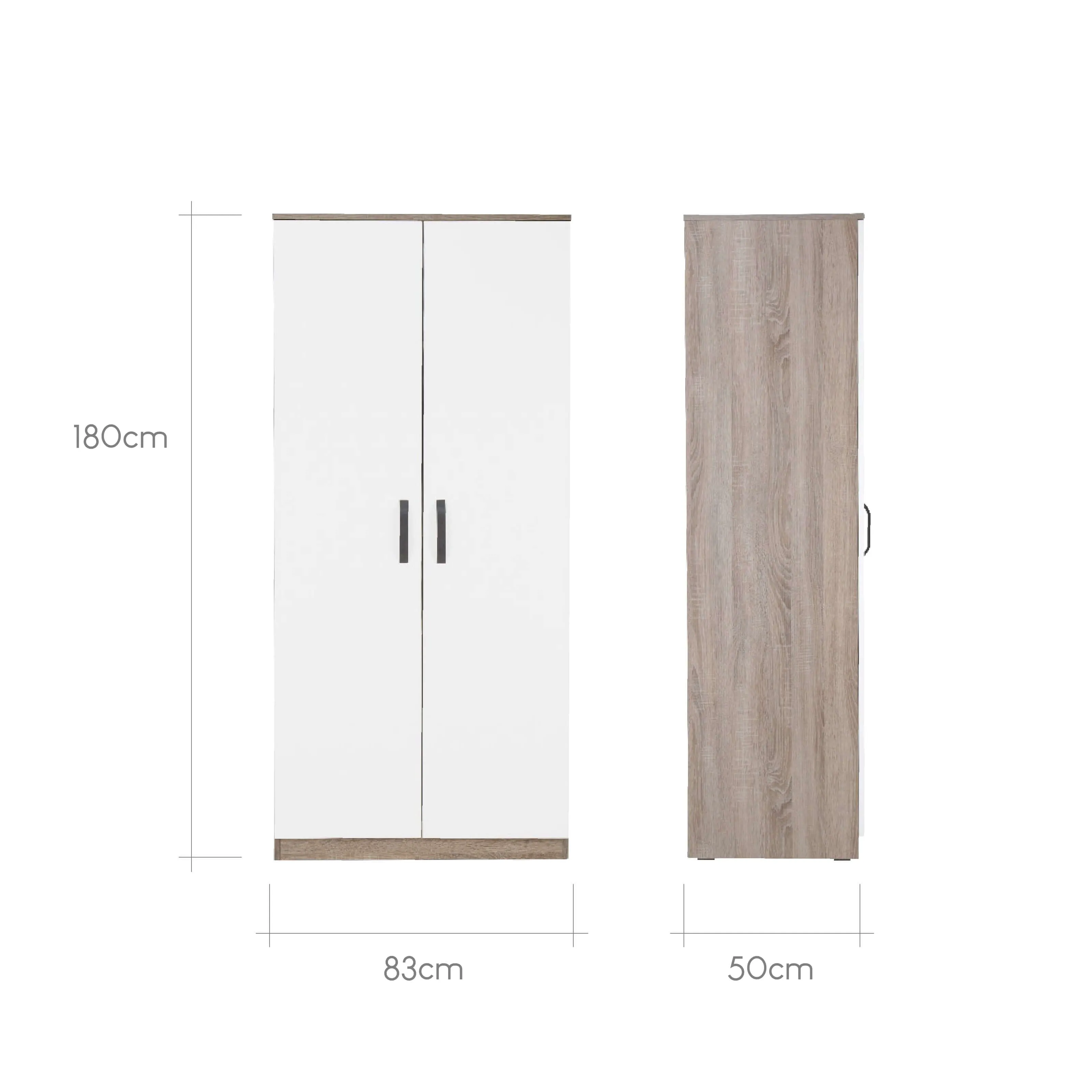 CuddleCo Enzo Wardrobe - Truffle Oak/White