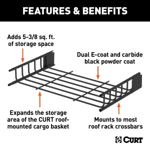 CURT 18117 CURT 18117 21 x 37-Inch Roof Rack Extension for CURT Rooftop Cargo Carrier 18115