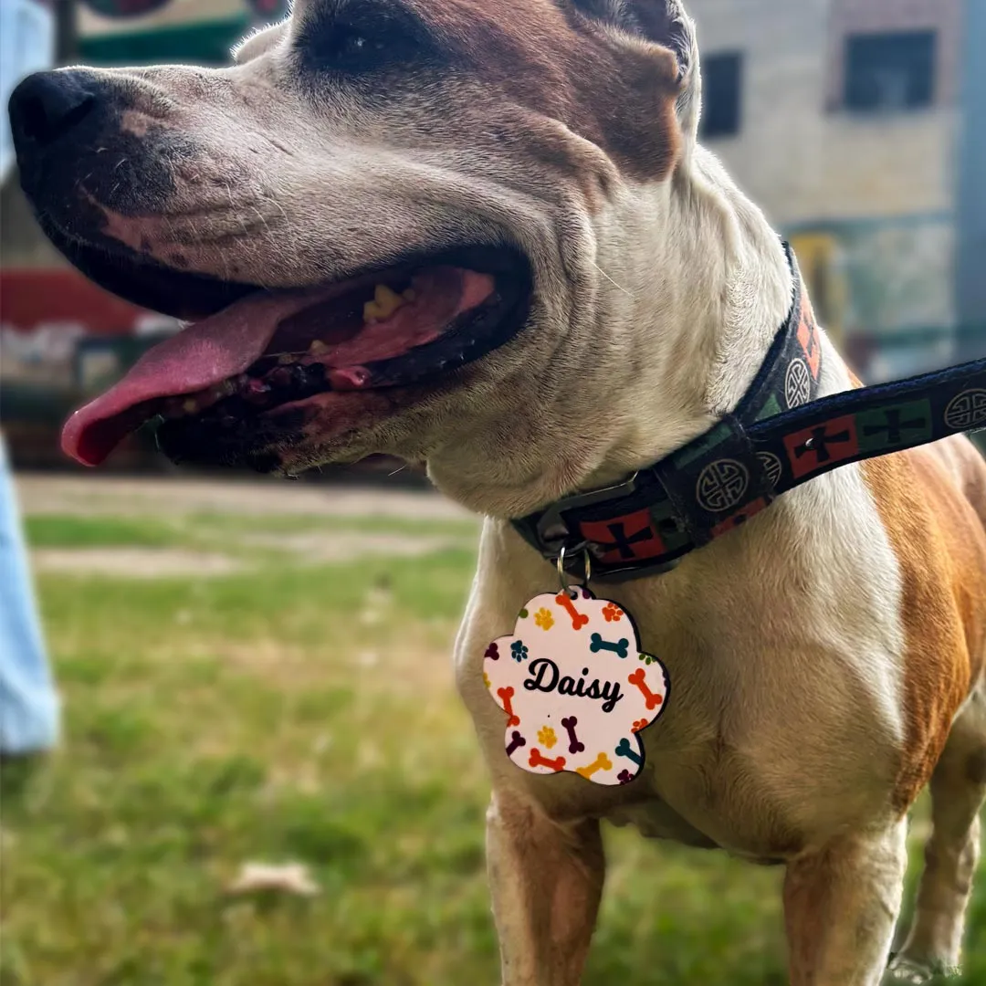 Cute Personalized Wooden Dog Name Tag