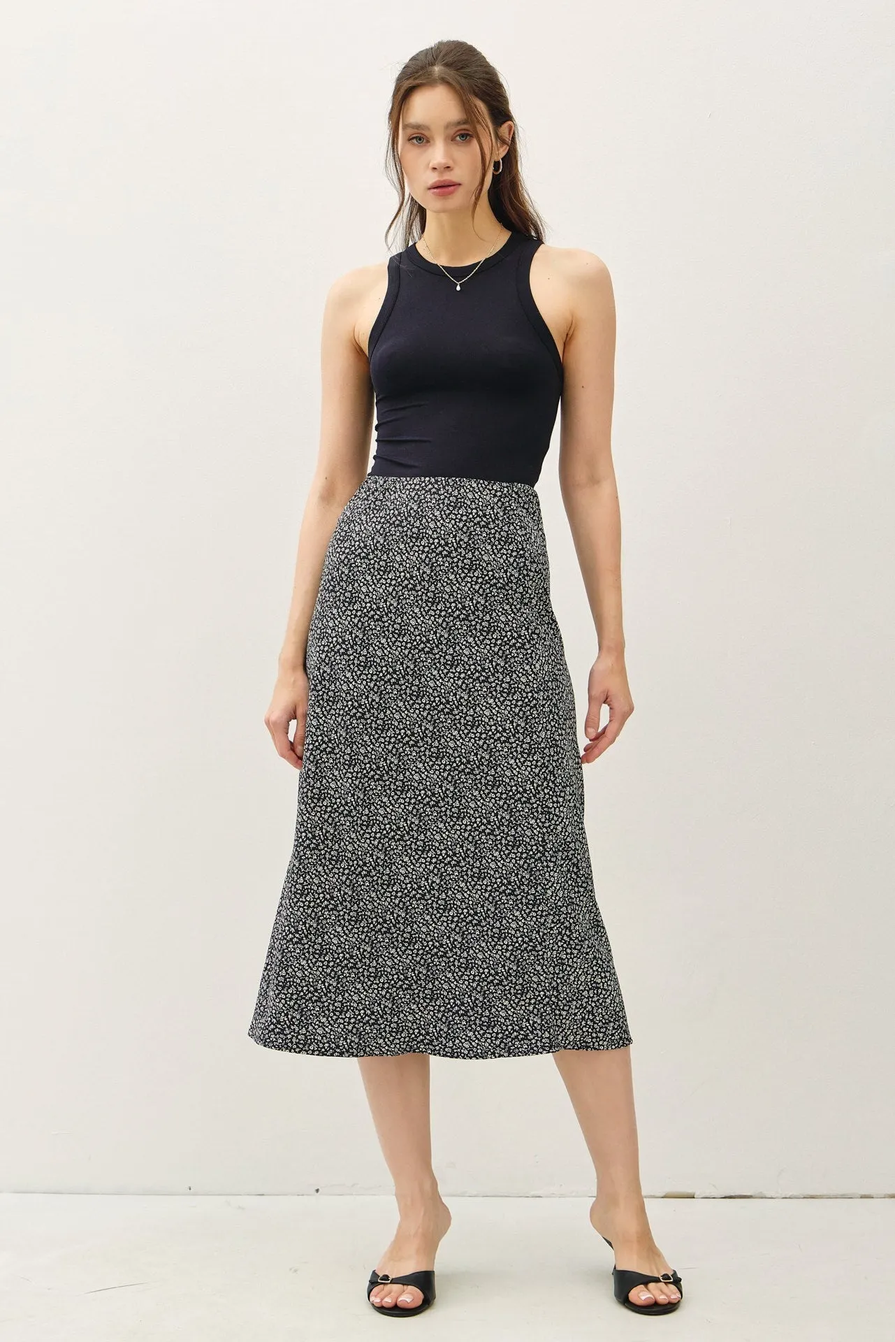 Dainty Print Fall Skirt