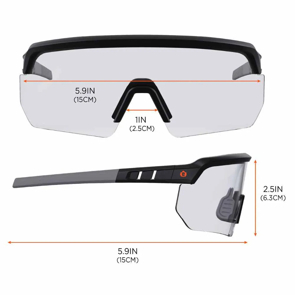 Ergodyne 55001 AEGIR Matte Black Frame Clear Lens Safety Glasses Sunglasses