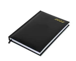 FIS A5 Russian Diary 2024 Vinyl, 1 Side Padded, Black