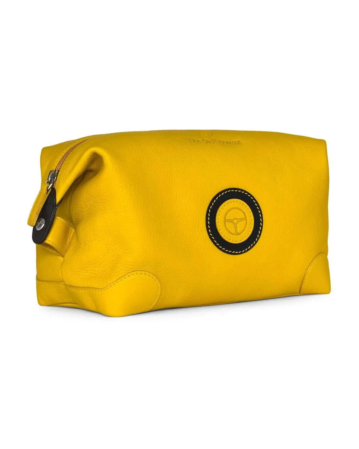 GLOBETROTTER - Full-grain Leather Travel Case - Yellow/Black