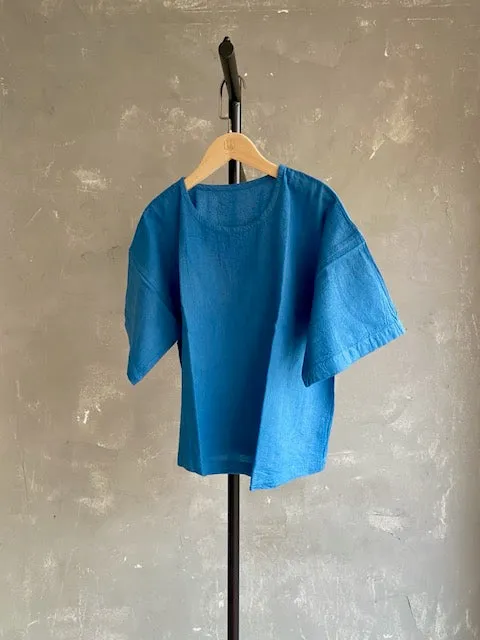 Hand Dyed Short Top in Blue