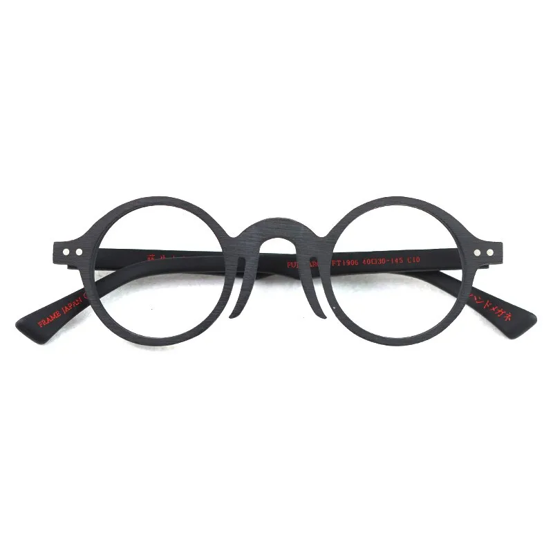 Hdcrafter Unisex Full Rim Round Acetate Wood Frame Eyeglasses Ft1906