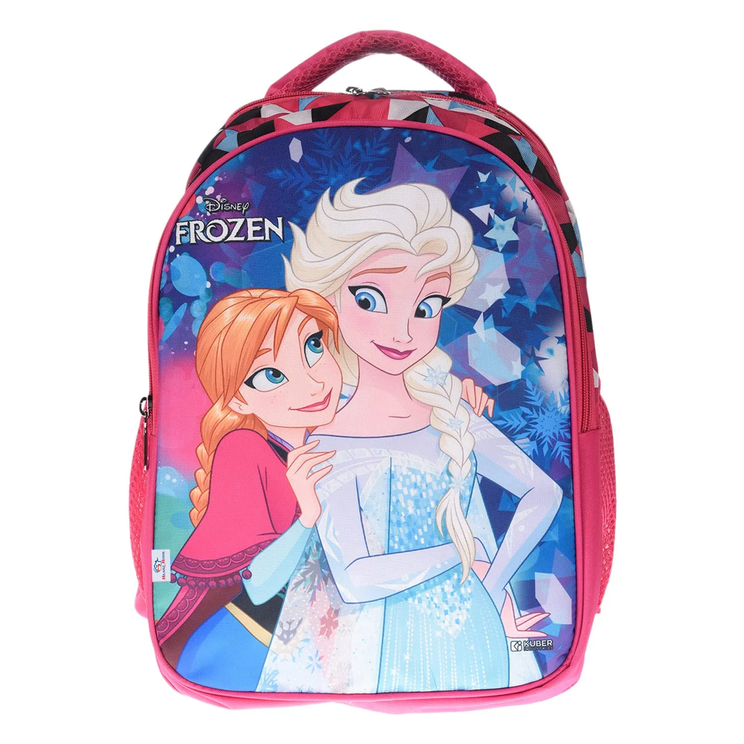 Heart Home Disney Frozen School Bag|3 Compartment Rexine School Bagpack|School Bag for Kids|School Bags for Girls with Zipper Closure (Pink)