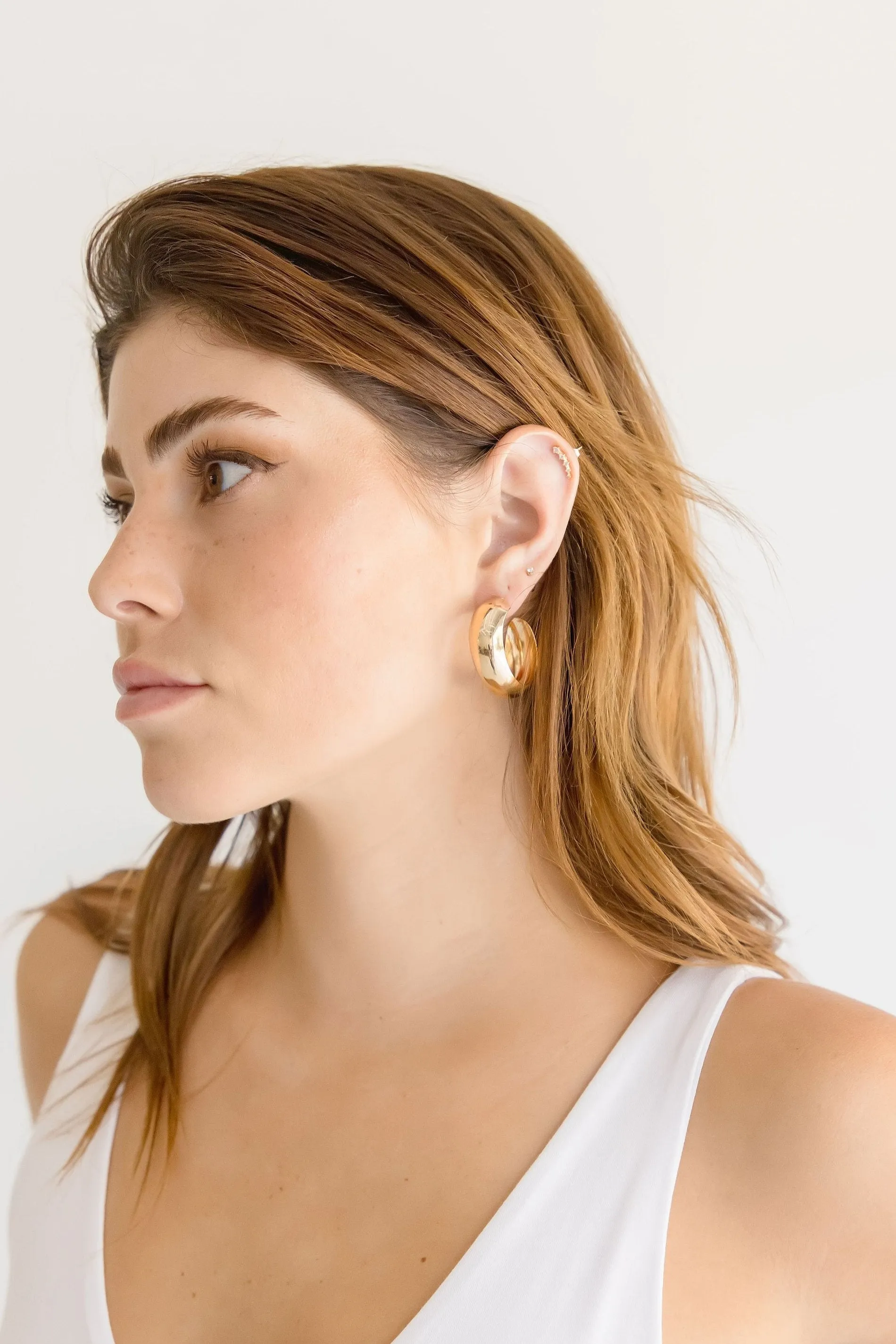 Jenna Chunky Hoop Earrings Gold