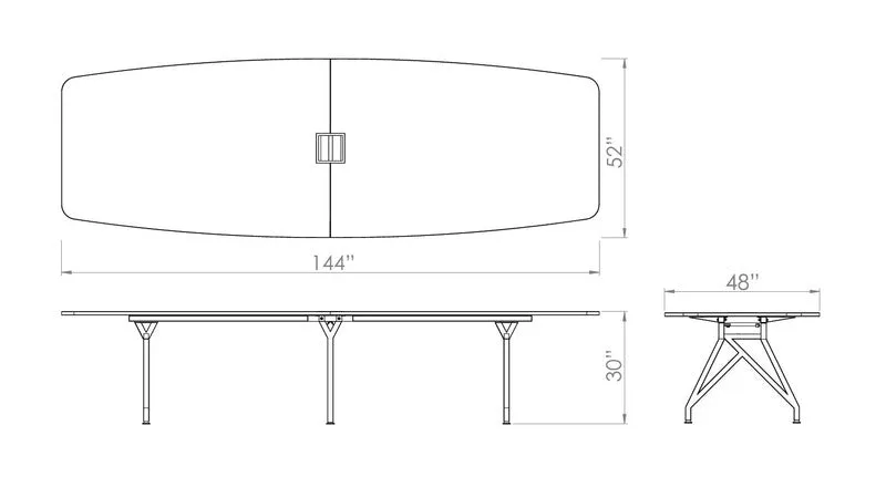 Kayak Boat Shaped 12 ft Conference Table