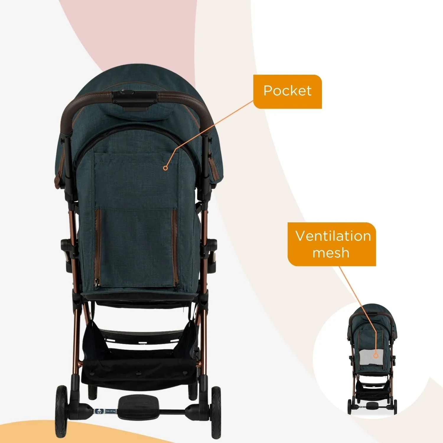 Leclercbaby Influencer Air Stroller Denim Blue