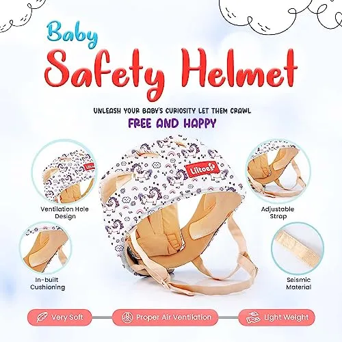 LILTOES Baby Head Protector for Safety of Kids 6M to 3 Years- Baby Safety Helmet with Proper Air Ventilation & Corner Guard Protection (Unicorn)