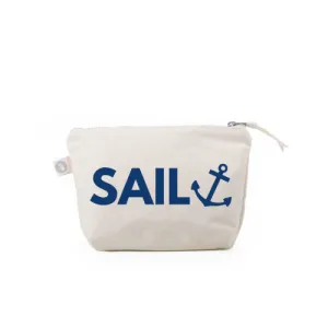 Makeup Bag Natural with Navy Matte SAIL Anchor