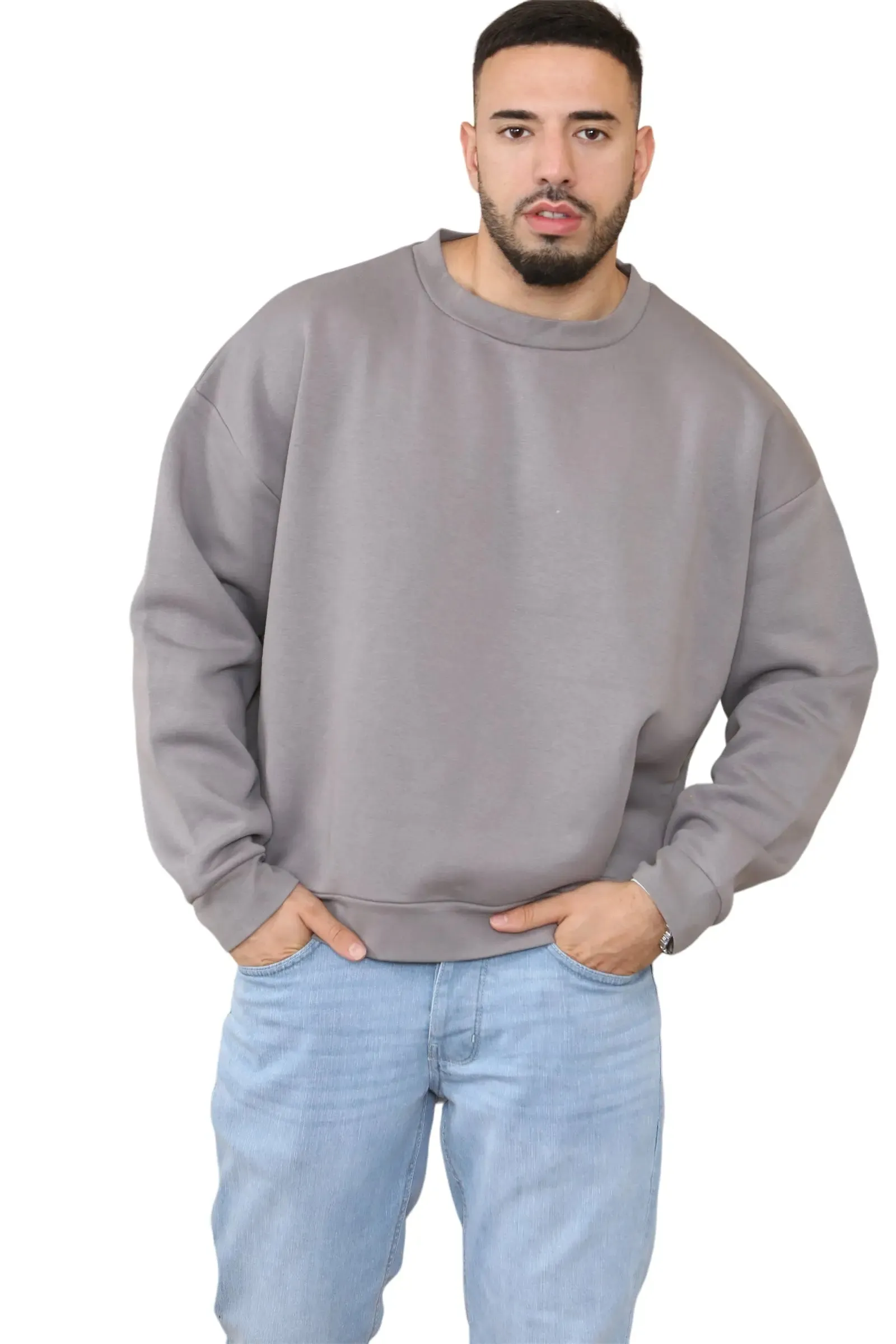 Man Oversized Extended Neck Sweatshirt