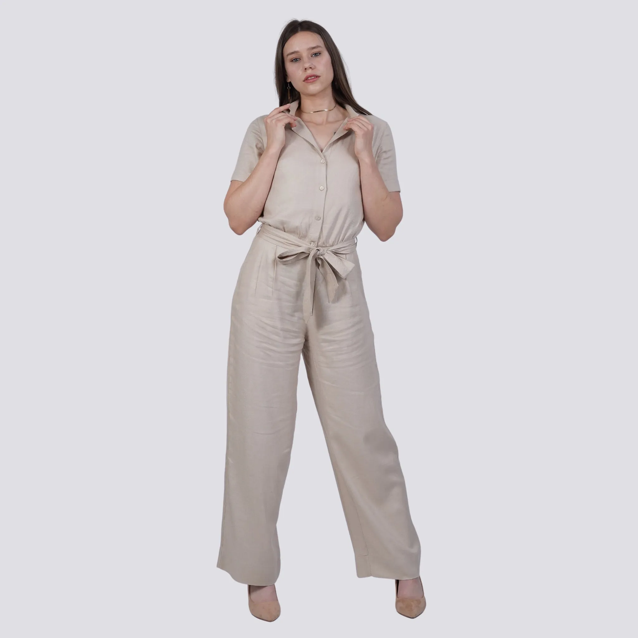 Merino Elegance Viscose Linen Jumpsuit – Timeless Style Linen Jumpsuit for women