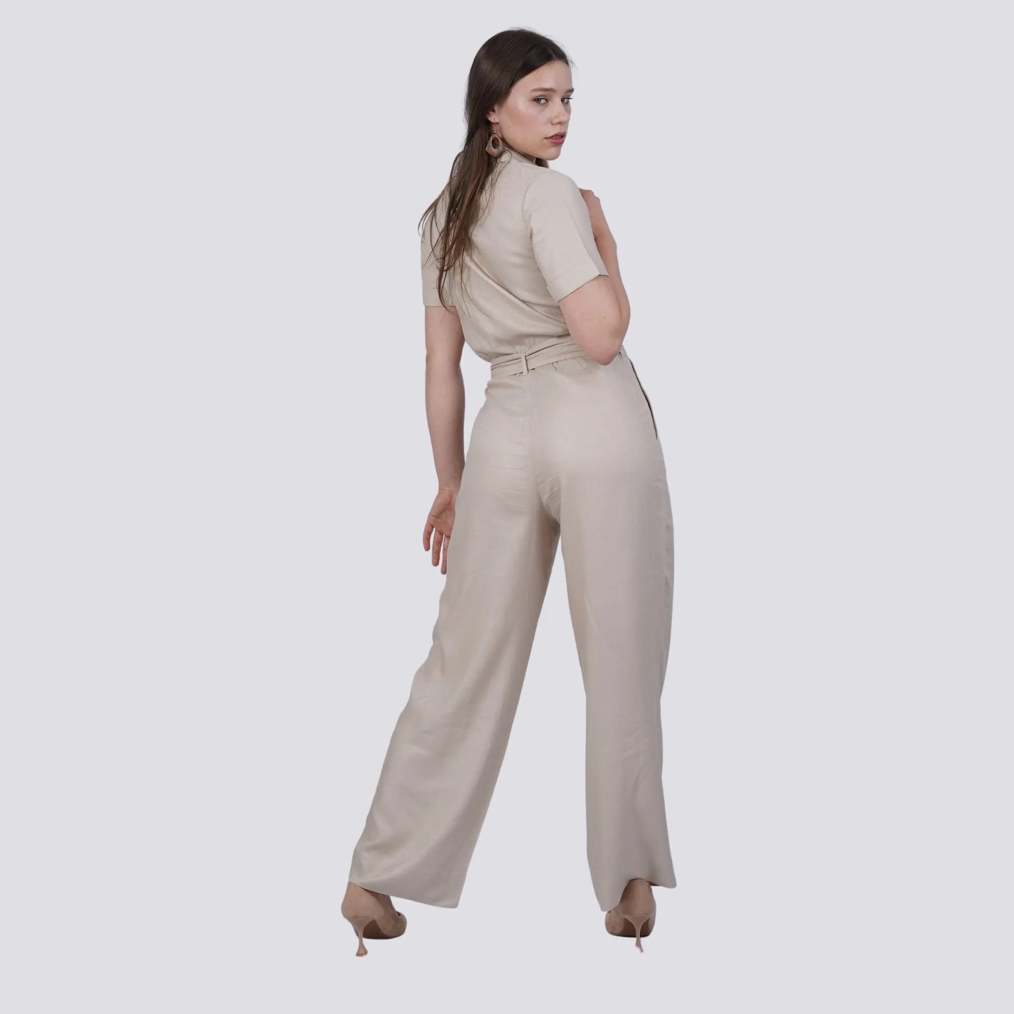 Merino Elegance Viscose Linen Jumpsuit – Timeless Style Linen Jumpsuit for women