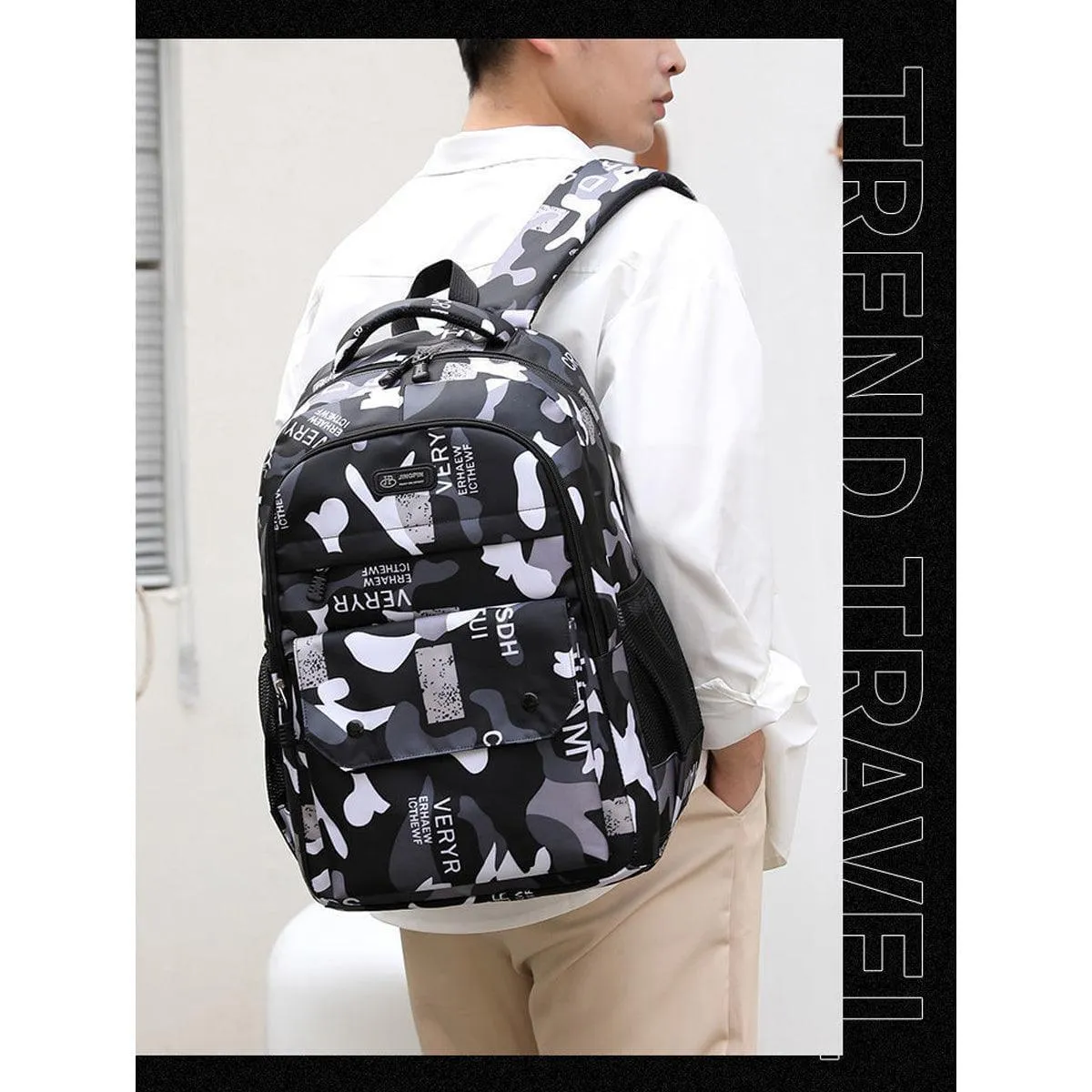 Multi-Functional Backpack for Teenage Boys, High-Quality Material, Durable Straps, Ideal for School, Leisure Activities, or Hiking, Stylish and Fashionable Design