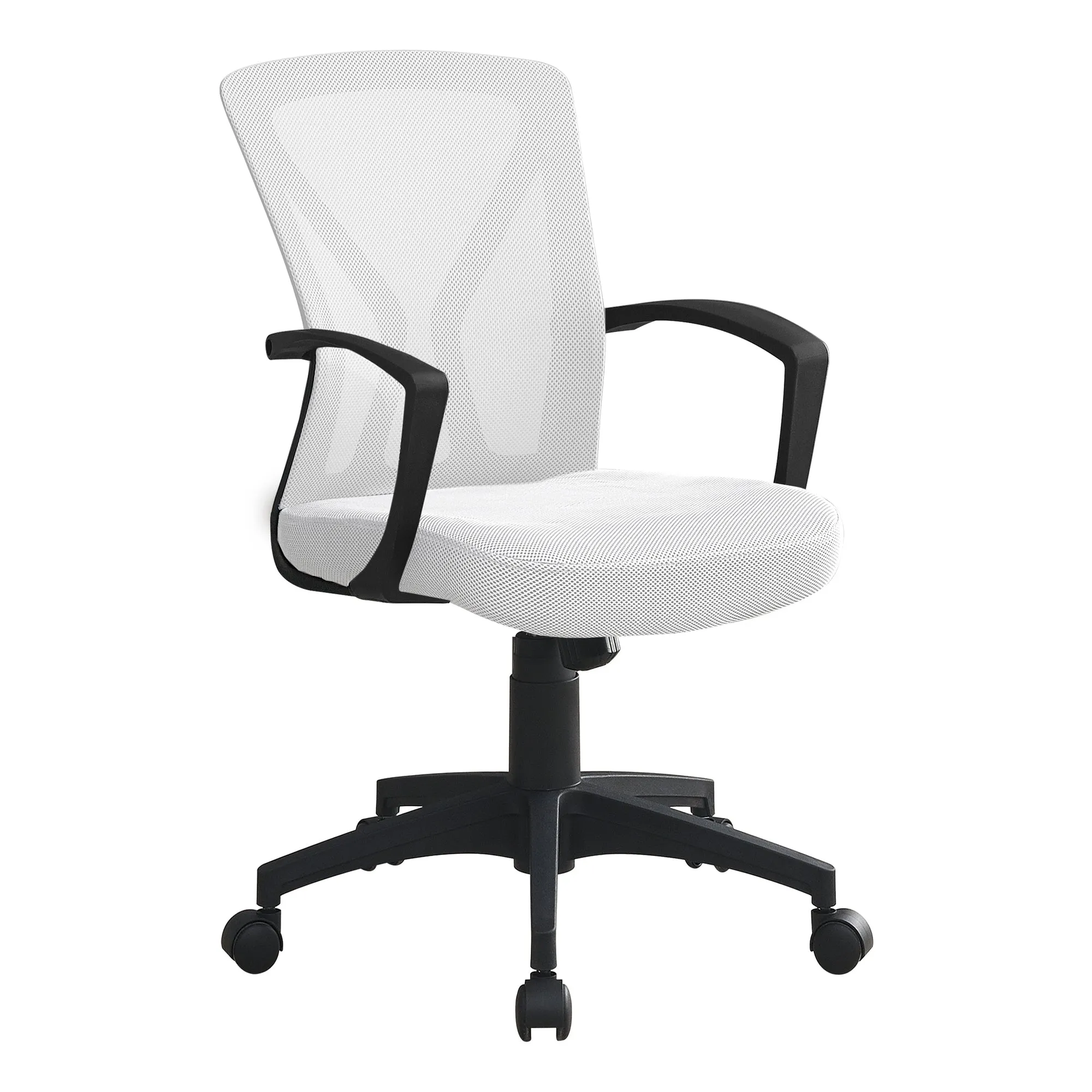 Office Chair - White / Black Base On Castors