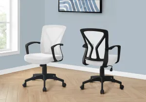 Office Chair - White / Black Base On Castors