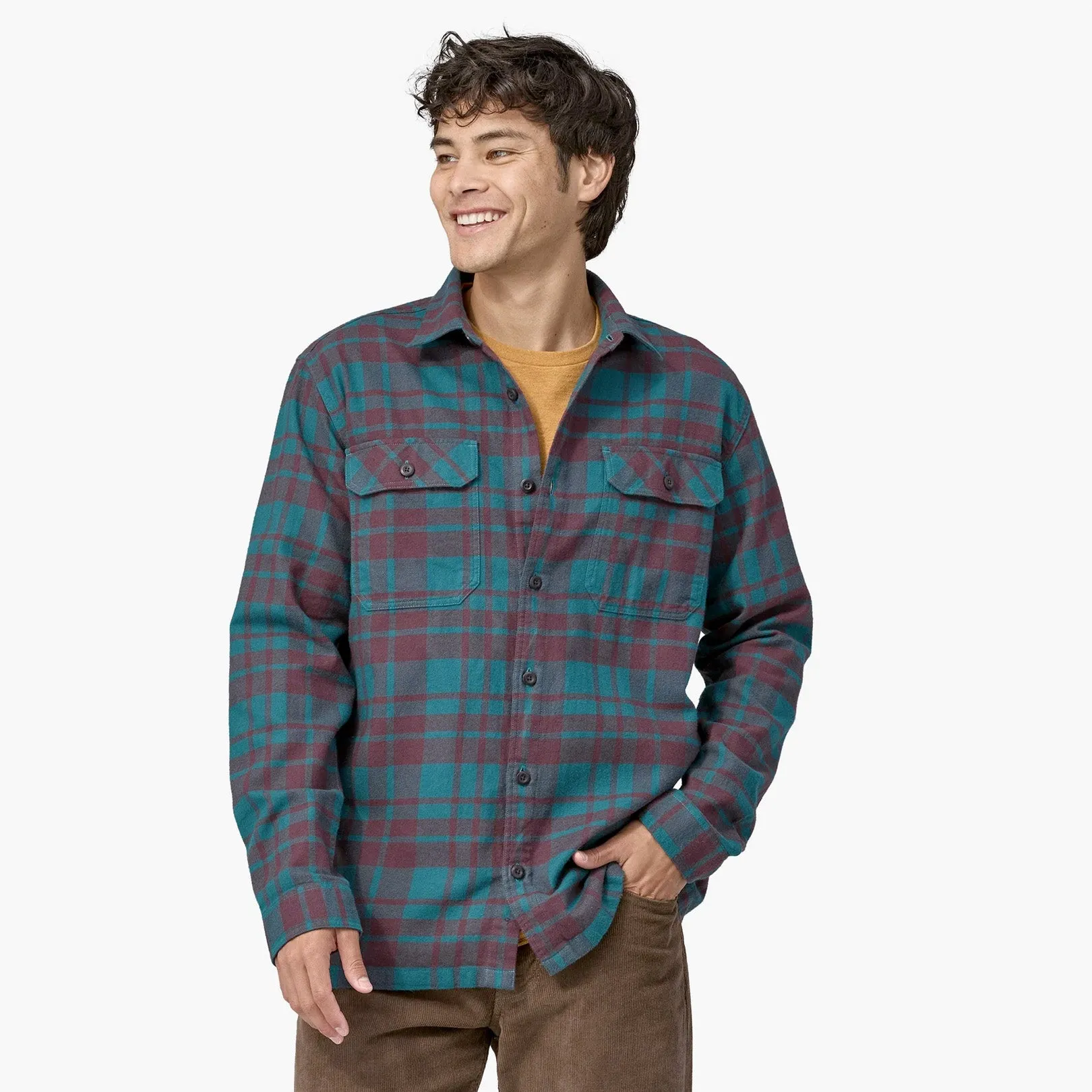 Patagonia Organic Cotton Fjord Flannel Shirt Ice Caps: Belay Blue Sale