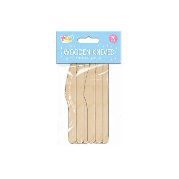 Pop Party Wooden Knives 20 Pack