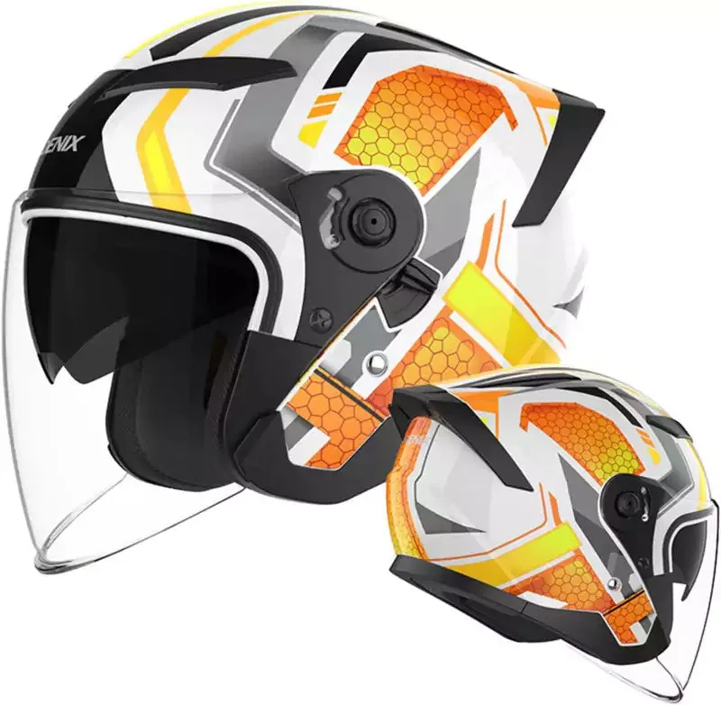 Retro Open Face Motorcycle Helmet, Adult Motorcycle Half Helmet 3/4,DOT Approved with Double Visor Summer Scooter Light Moped ATV Street Helmet Motorcycle... TKMW-026-8  3/4 Helmet