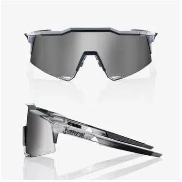 RIDE 100% Eyewear Speedcraft Polished Translucent - Crystal Grey HiPER Silver Mirror Lens