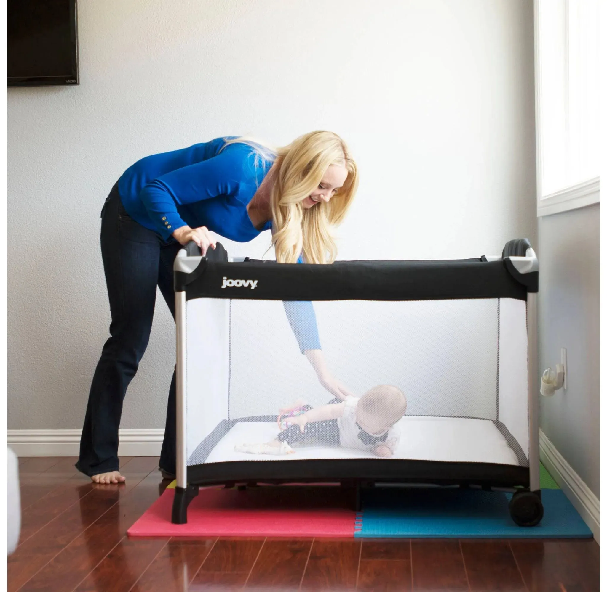 Room2 Largest Portable Playpen Playard - Black (See description)