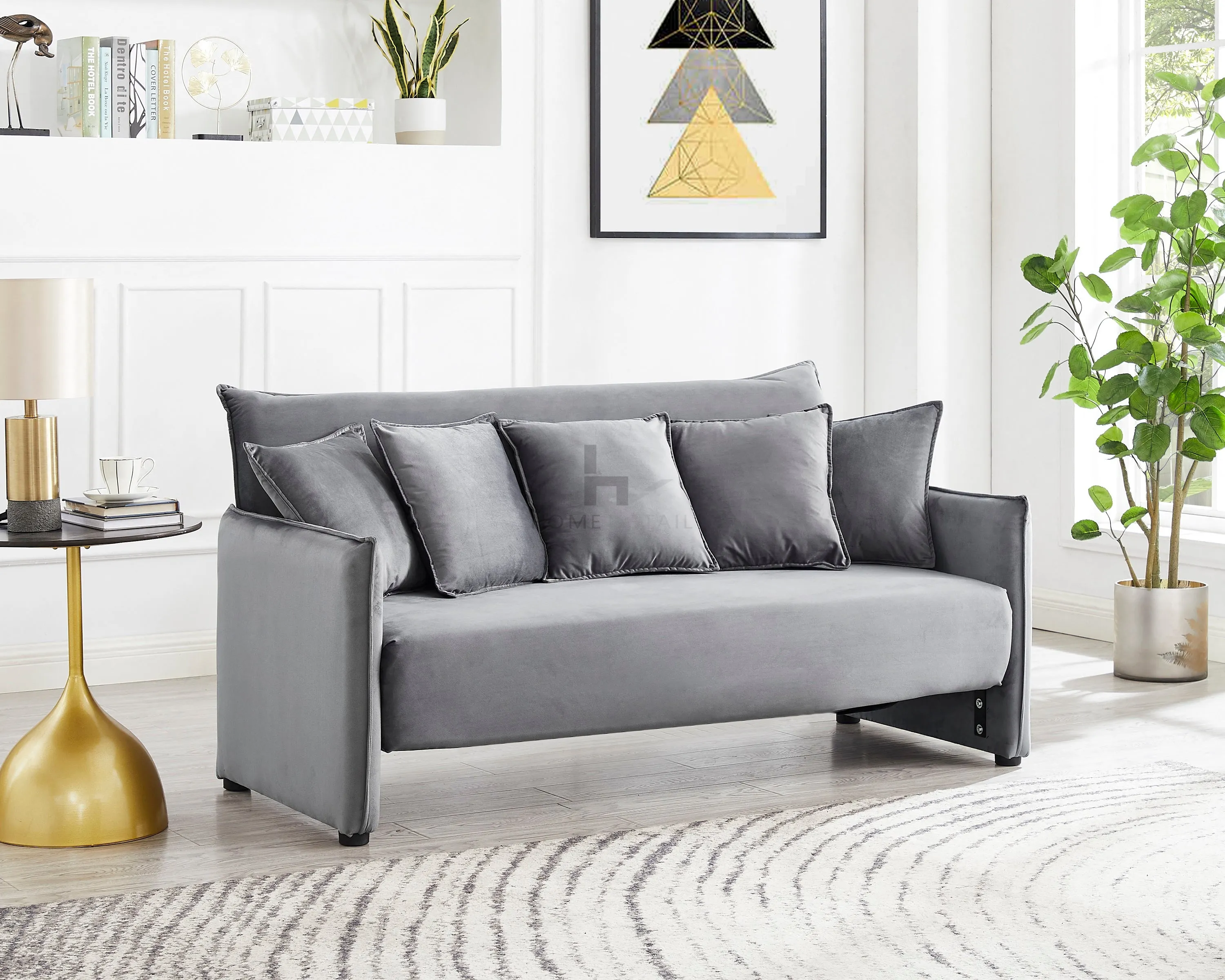 Spencer 3 Seater Grey Velvet Recliner Sofa Bed